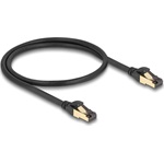 Delock RJ45 CAT6A S/FTP -> RJ45 CAT6A S/FTP M/M adatkábel 0.5m fekete