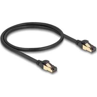 Delock RJ45 CAT6A S/FTP -> RJ45 CAT6A S/FTP M/M adatkábel 0.5m fekete