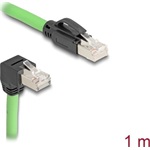 Delock RJ45 hálózati kábel Cat.6A apa - apa lefelé néző csatlakozódugóval SF/UTP alkalmas kábelvezető láncokhoz PUR (TPU