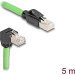 Delock RJ45 hálózati kábel Cat.6A apa - apa lefelé néző csatlakozódugóval SF/UTP alkalmas kábelvezető láncokhoz PUR (TPU