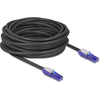 Delock RJ45 hálózati kábel Cat.6 UTP 180 -os hajlítással apák fekete színű 10 m