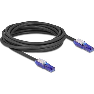 Delock RJ45 hálózati kábel Cat.6 UTP 180 -os hajlítással apák fekete színű 5 m