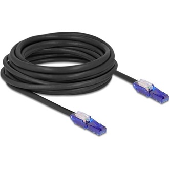 Delock RJ45 hálózati kábel Cat.6 UTP 180 -os hajlítással apák fekete színű 7,5 m