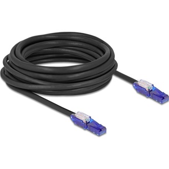 Delock RJ45 hálózati kábel Cat.6 UTP 180 -os hajlítással apák fekete színű 7,5 m