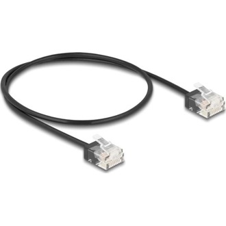 Delock RJ45 hálózati kábel Cat.6 UTP ultra vékony 0,5 m, fekete