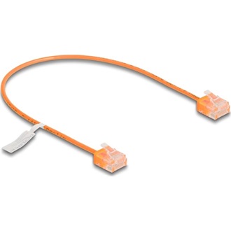 Delock RJ45 hálózati kábel Cat.6 UTP ultravékony 0,3 m narancssárga rövid csatlakoztatókkal