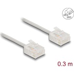 Delock RJ45 hálózati kábel Cat.6 UTP ultravékony 0,3 m szürke rövid csatlakoztatókkal