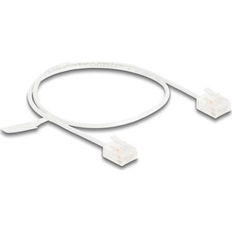 Delock RJ45 hálózati kábel Cat.6 UTP ultravékony 0,5 m fehér rövid csatlakoztatókkal