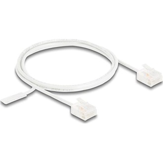 Delock RJ45 hálózati kábel Cat.6 UTP ultravékony 1 m fehér rövid csatlakoztatókkal