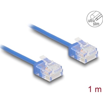 Delock RJ45 hálózati kábel Cat.6 UTP ultravékony 1 m kék rövid csatlakoztatókkal