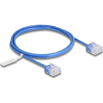 Delock RJ45 hálózati kábel Cat.6 UTP ultravékony 1 m kék rövid csatlakoztatókkal