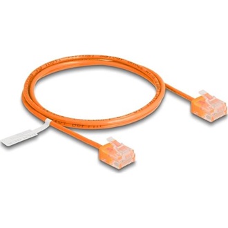 Delock RJ45 hálózati kábel Cat.6 UTP ultravékony 1 m narancssárga rövid csatlakoztatókkal
