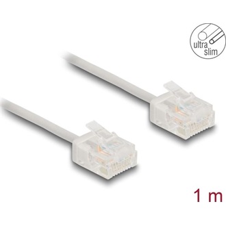 Delock RJ45 hálózati kábel Cat.6 UTP ultravékony 1 m szürke rövid csatlakoztatókkal