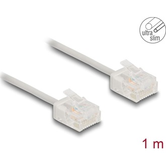 Delock RJ45 hálózati kábel Cat.6 UTP ultravékony 1 m szürke rövid csatlakoztatókkal