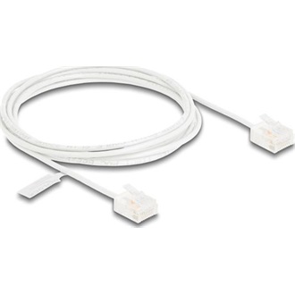 Delock RJ45 hálózati kábel Cat.6 UTP ultravékony 2 m fehér rövid csatlakoztatókkal