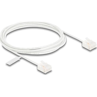 Delock RJ45 hálózati kábel Cat.6 UTP ultravékony 2 m fehér rövid csatlakoztatókkal