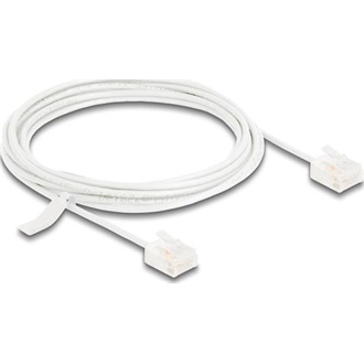 Delock RJ45 hálózati kábel Cat.6 UTP ultravékony 3 m fehér rövid csatlakoztatókkal