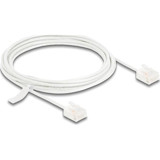 Delock RJ45 hálózati kábel Cat.6 UTP ultravékony 3 m fehér rövid csatlakoztatókkal