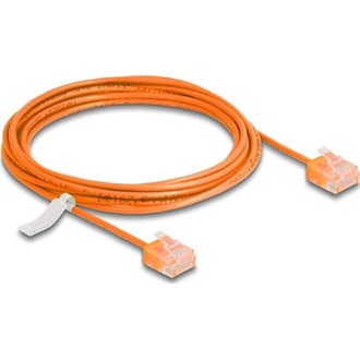 Delock RJ45 hálózati kábel Cat.6 UTP ultravékony 3 m narancssárga rövid csatlakoztatókkal