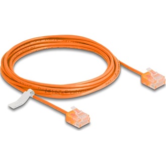 Delock RJ45 hálózati kábel Cat.6 UTP ultravékony 3 m narancssárga rövid csatlakoztatókkal