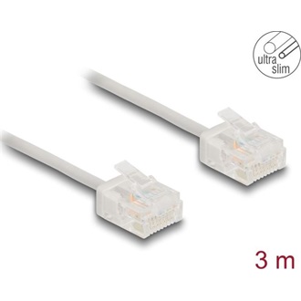 Delock RJ45 hálózati kábel Cat.6 UTP ultravékony 3 m szürke rövid csatlakoztatókkal