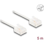 Delock RJ45 hálózati kábel Cat.6 UTP ultravékony 5 m fehér rövid csatlakoztatókkal
