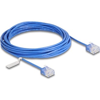 Delock RJ45 hálózati kábel Cat.6 UTP ultravékony 5 m kék rövid csatlakoztatókkal