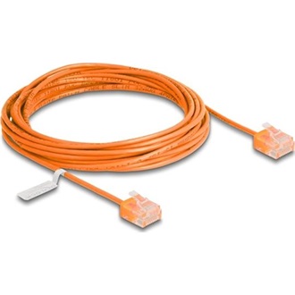 Delock RJ45 hálózati kábel Cat.6 UTP ultravékony 5 m narancssárga rövid csatlakoztatókkal