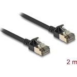 Delock RJ45 hálózati kábel Cat.8.1 F/FTP Slim Pro 2 m, fekete