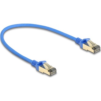 Delock RJ45 CAT8.1 F/FTP -> RJ45 CAT8.1 F/FTP M/M adatkábel 0.3m kék vékony 
