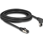 Delock RJ45 hálózati kábel Cat.8.1 S/FTP 90  fokban felfelé hajló / egyenes 3 m fekete