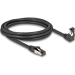 Delock RJ45 hálózati kábel Cat.8.1 S/FTP 90  fokban lefelé hajló / egyenes 2 m fekete
