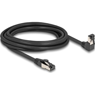 Delock RJ45 hálózati kábel Cat.8.1 S/FTP 90  fokban lefelé hajló / egyenes 3 m fekete