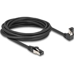 Delock RJ45 hálózati kábel Cat.8.1 S/FTP 90  fokban lefelé hajló / egyenes 5 m fekete