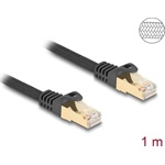 Delock RJ45 hálózati kábel fonott borítással Cat.6A S/FTP apa - apa 1 m fekete