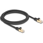 Delock RJ45 CAT6A S/FTP -> RJ45 CAT6A S/FTP M/M adatkábel 2m fekete fonott borítással