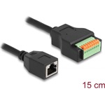 Delock RJ45 CAT5e STP -> Terminal block 8pin F/F adapter 0.15m fekete