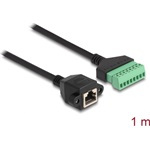 Delock RJ45 CAT6 UTP -> Terminal block 8pin F/F adatkábel 1m fekete