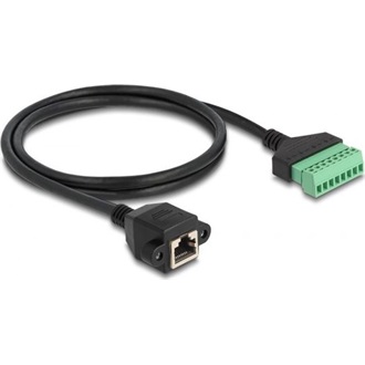 Delock RJ45 CAT6 UTP -> Terminal block 8pin F/F adatkábel 1m fekete