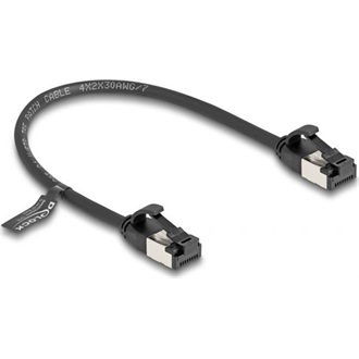Delock RJ45 CAT8.1 U/FTP -> RJ45 CAT8.1 U/FTP M/M adatkábel 0.25m fekete flexibilis