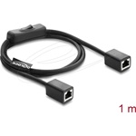 Delock RJ45 kábel, hüvely csatlakozó aljzat, kapcsolóval, Cat.6 F/UTP, 1 m   fekete