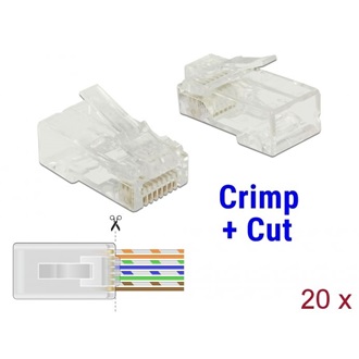 Delock RJ45 krimpelő és vágó (apa) Cat.5e UTP 20 darab