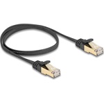 Delock RJ45 CAT6A S/FTP -> RJ45 CAT6A S/FTP M/M adatkábel 0.5m fekete fonott borítással