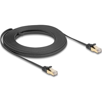 Delock RJ45 CAT6A S/FTP -> RJ45 CAT6A S/FTP M/M adatkábel 10m fekete fonott borítással