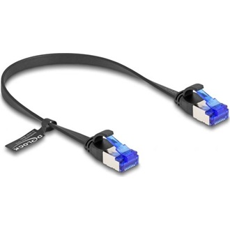 Delock RJ45 CAT6A U/FTP -> RJ45 CAT6A U/FTP M/M adatkábel 0.25m fekete flexibilis