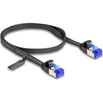Delock RJ45 CAT6A U/FTP -> RJ45 CAT6A U/FTP M/M adatkábel 0.5m fekete flexibilis