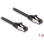 Delock RJ45 CAT8.1 U/FTP -> RJ45 CAT8.1 U/FTP M/M adatkábel 1m fekete lapos, flexibilis