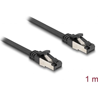 Delock RJ45 CAT8.1 U/FTP -> RJ45 CAT8.1 U/FTP M/M adatkábel 1m fekete lapos, flexibilis