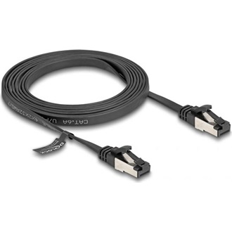 Delock RJ45 CAT8.1 U/FTP -> RJ45 CAT8.1 U/FTP M/M adatkábel 2m fekete lapos, flexibilis