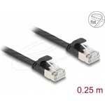Delock RJ45 lapos patch kábelcsatlakozó a dugóhoz Cat.6A U/FTP 0,25 m fekete